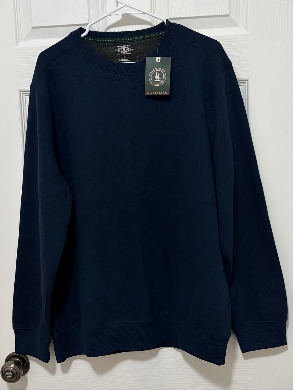 G.H. Bass & Co. Crewneck Fleece Sweatshirt Men's Blue Size Large